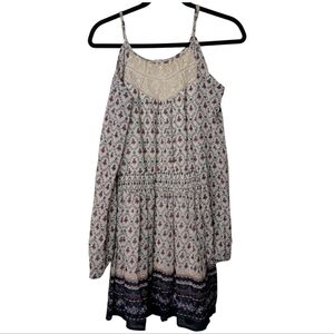 Jolt Women's Dress with Cream and Blue Pattern